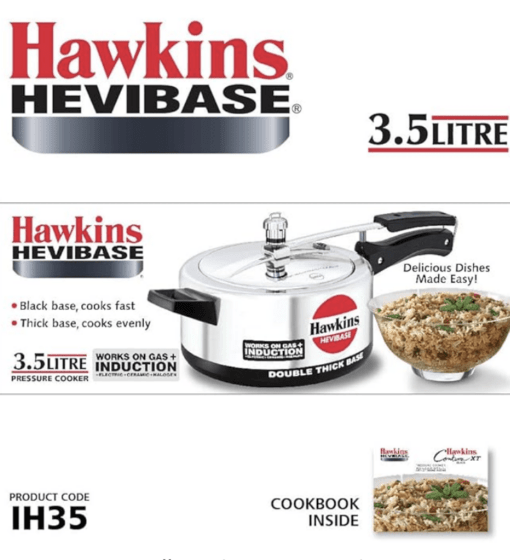 Hawkins Contura Aluminium Inner Lid Pressure Cooker, 5 Litre, Silver (HC50) - Image 2